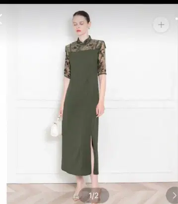 leja 파티 드레스 차이나 옷깃 꽃무늬 원피스