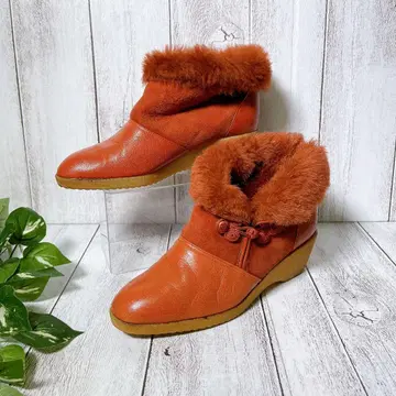 퍼 숏부츠 22~22.5cm 상당 웨지솔 차이나 버튼