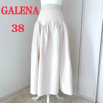 GALEN 가레나 자카드 볼륨 스커트 아이보리 사이즈 38