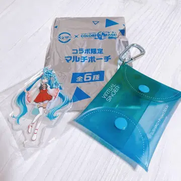 스시로 콜라보 한정판 하츠네 미쿠 아크릴 키링 멀티 파우치 세트