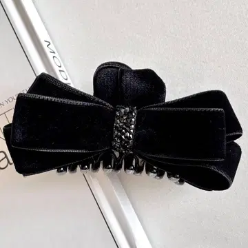 바나 클립 목마 벨로아 리본 클립 비쥬 리본 클립 벨벳 블랙