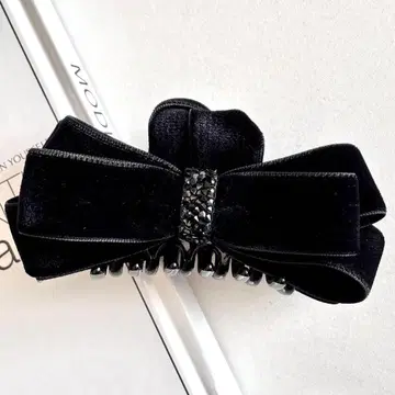 바나 클립 목마 벨로아 리본 클립 비쥬 리본 클립 벨벳 블랙