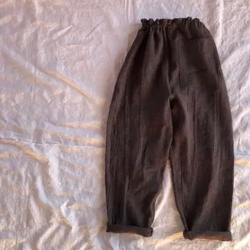 린넨 울 몸빼 브라운