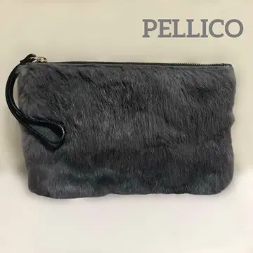 PELLICO 펠리코 퍼 클러치백 그레이 x 블랙 x 골드