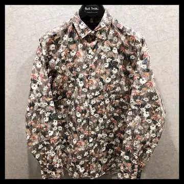 [새상품급] 폴스미스 긴팔 셔츠 M 사이즈 꽃무늬 브라운 계열