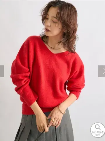 RIVE DROITE [ 부드러운 착용감 ] 헤어리 래글런 V넥 니트