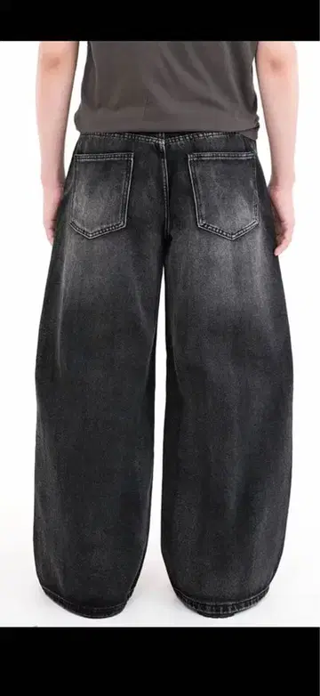 Asapmode 워시드 블랙 슈퍼 배기진