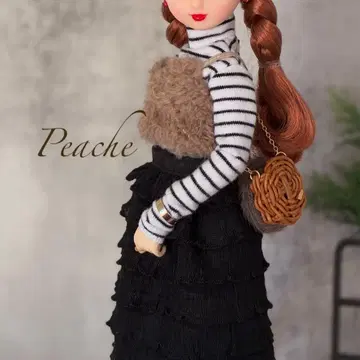 2way 퍼 숄더백 바구니 가방 리카짱 캐슬 인형 교실