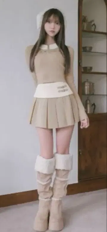 DAICH 베이지 스커트 셋업 FREE 사이즈