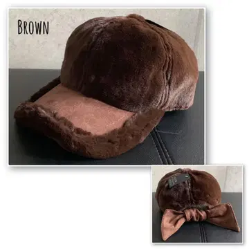 배송비 포함 새상품 2WAY 리본 탈부착 캡 스웨이드 퍼 가을/겨울 bR