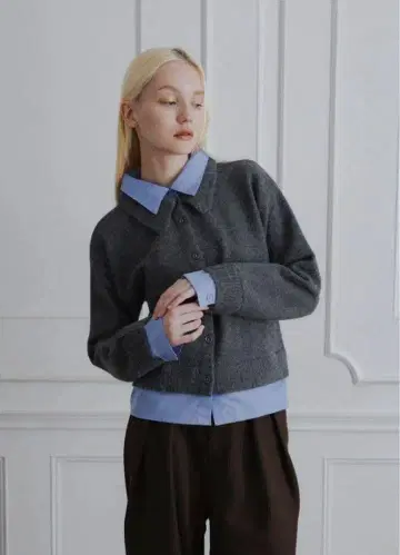 YOURMLE 셔츠 도킹 가디건 차콜