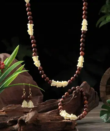 하와이안 주얼리 목걸이 귀걸이 팔찌 세트