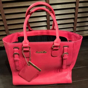 핑크 핸드백 합성 피혁