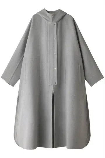 멜란지 비버 집업 후드코트