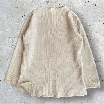 빈티지 베이지 리브 니트 롱 기장 상의 y2k