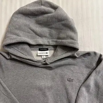 LACOSTE 그레이 후드 부착 후드티 US S