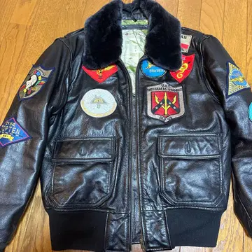 가죽 플라이트 자켓 패치 포함 사이즈 미상