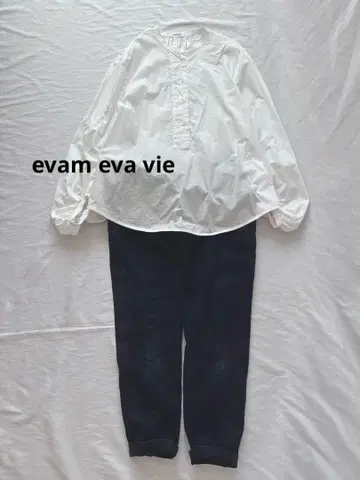 evam eva vie 린넨 테이퍼드 팬츠 일본제 허리밴딩