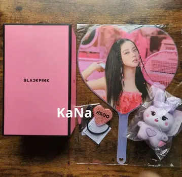 BLACK PINK 응원봉 Ver2 공식 지수 부채 키링 머리끈