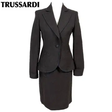 [ 새상품급 ] TRUSSARDI 헨리 리본 스커트 셋업 40 브라운
