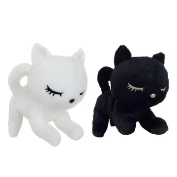 검은 고양이 화이트 고양이 봉제 인형 고양이 푸짱 잘자 고양이 2종류