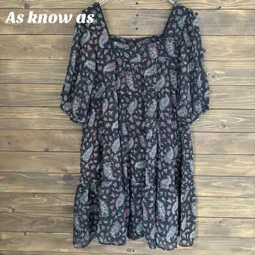 [ 아 ] As know as 페이즐리 무늬 반팔 원피스 F