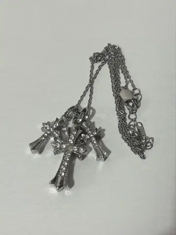 크로스 참 목걸이 실버