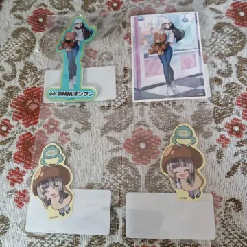DMM 온라인 크레인 게임 캐릭터 아크릴 스탠드 1개, 씰 3개 4세트