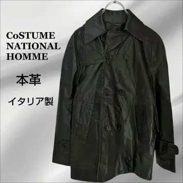 이탈리아제 [코스튬 내셔널 옴므] 천연 가죽 코트 가죽 [F] 블랙