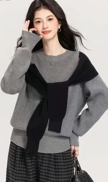 여성용 세련된 니트 겨울 데이트 모임에 최적
