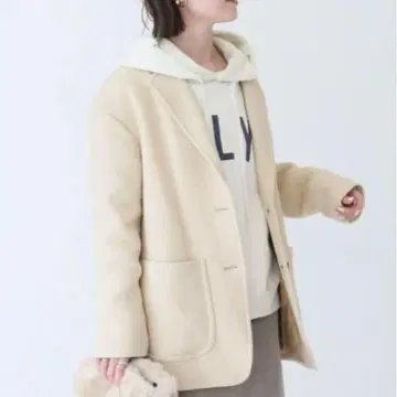 미사용 새상품 Spick & Span 트리플 크로스 빅 자켓 베이지