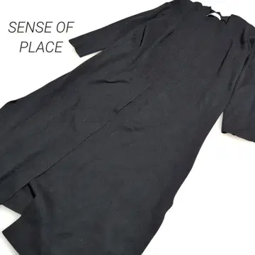 SENSE OF PLACE 블랙 롱 가디건 루즈핏