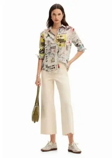 컬러풀 프린트 캐주얼 셔츠