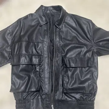 WEGO 블랙 가죽 자켓