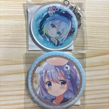 주문토끼 치노 캔뱃지 아크릴 키링 리제네 2점 세트