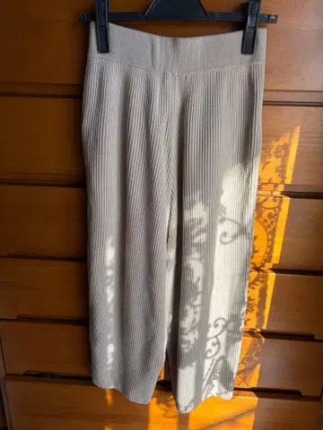 IENA 리브 울 베이지 와이드 팬츠