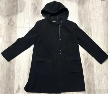 GLOBAL WORK 글로벌 워크 후드 부착 롱 코트 울