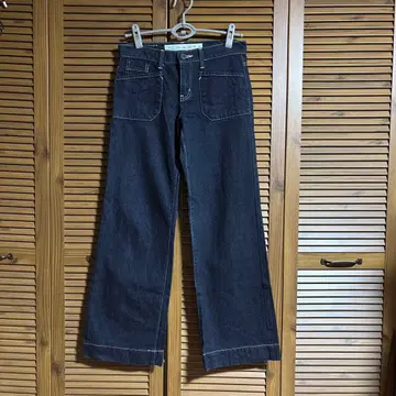 스픽 앤 스팬 와이드 레그 플레어 팬츠 데님 인디고