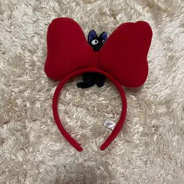 빨간색 리본형 머리띠 검은 고양이 포함