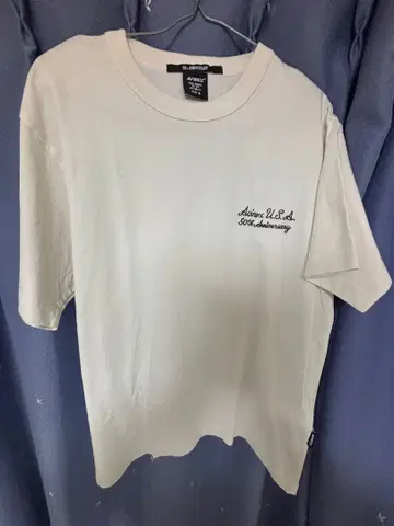 AVIREX 자수 화이트 T셔츠 50주년 기념