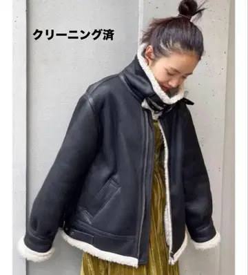 주말 세일 클리닝 Ungrid 페이크 무스탕 보아 블루종 M