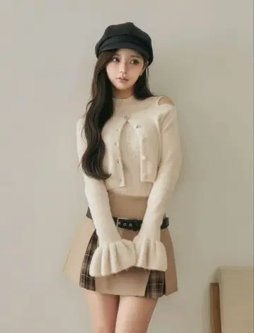 Darich 앙상블 샤기 니트탑