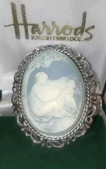 Harrods 카메오 모자 브로치 실버제