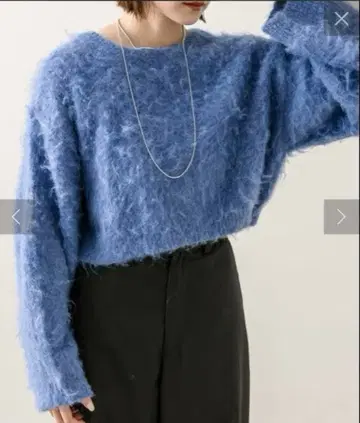 mystic 울 샤기 숏 니트