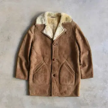 80s 에디 바우어 무스탕 자켓 코트 36 블랙 택 빈티지