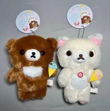 리락쿠마 코리락쿠마 해피 아이스크림 공 체인 달린 봉제 인형