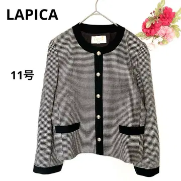 라피카 노카라 자켓 하운드투스 체크 무늬 블랙/화이트 11호