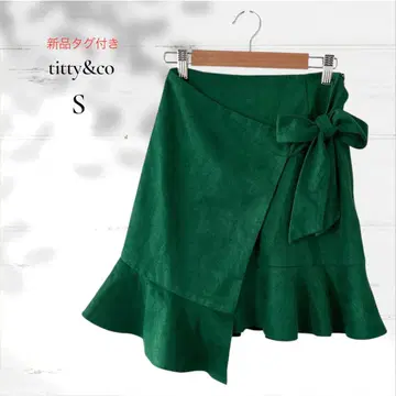 [택 포함 새상품] titty&co / 에코 스웨이드 치마바지 랩스커트