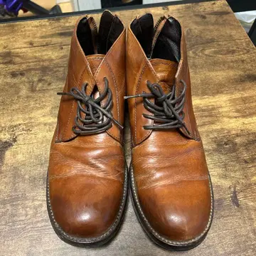 PADRONE 브라운 가죽 미드컷 부츠