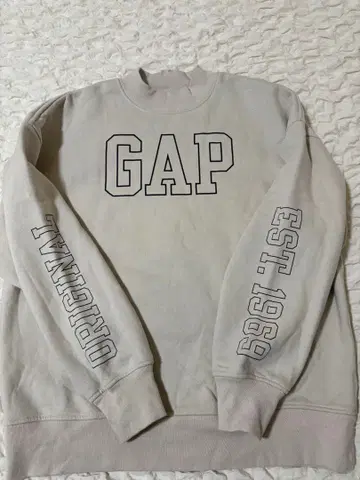 GAP 로고 맨투맨 트레이닝복 베이지 L